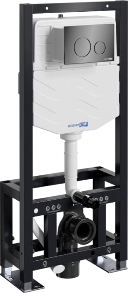 Система инсталляции для унитазов Wasserkraft Dill 61TLT.010.ME.PB02, с кнопкой смыва черной