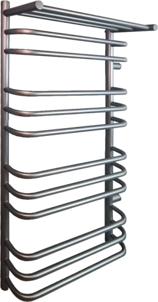 Полотенцесушитель водяной Indigo Brace LBCW100-50PGFM-б/п-60 с полкой, graphite metallic