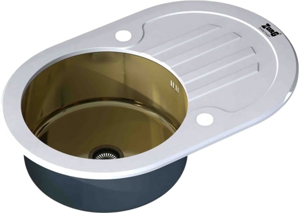 Мойка кухонная Zorg Inox Glass GL-7851-OV-WHITE-BRONZE белое стекло