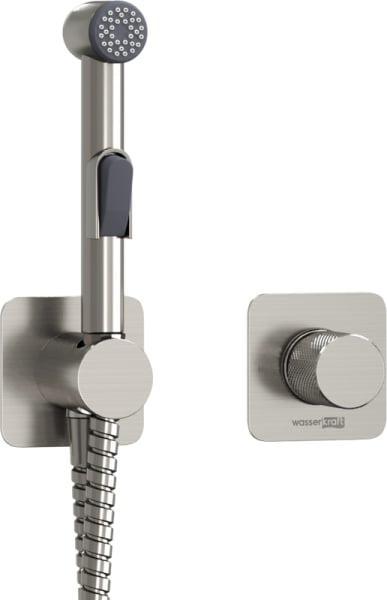 Гигиенический душ Wasserkraft Tauber A6451.275.100.092 со смесителем, С ВНУТРЕННЕЙ ЧАСТЬЮ, никель