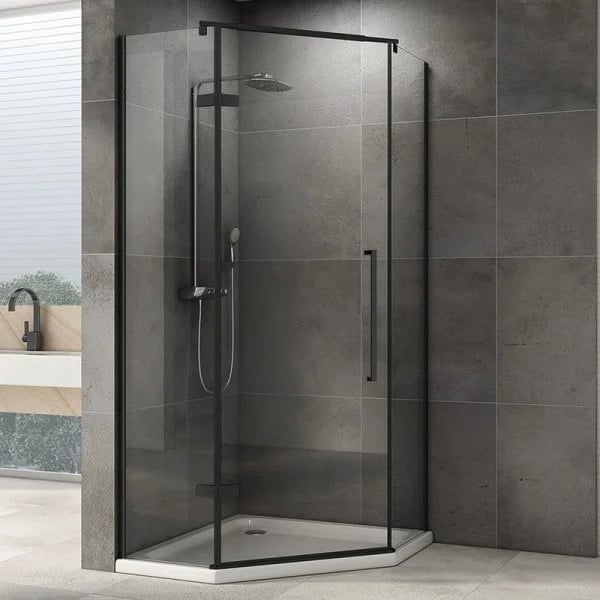 Душевой уголок Abber Ewiges Wasser AG05080B 80x80, профиль черный, стекло прозрачное