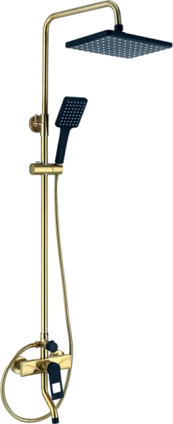 Душевая стойка Bronze de Luxe Element EL77/1GB, матовое золото, черная
