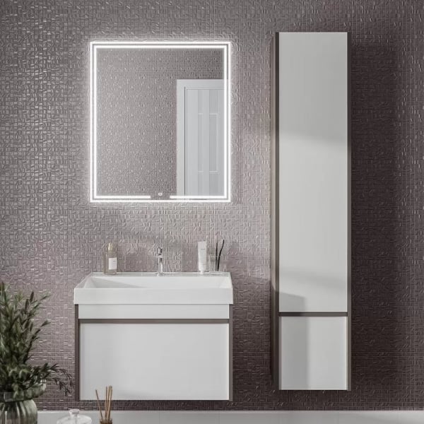 Шкаф-пенал для ванной KERAMA MARAZZI Modula 35 R с дверцей и ящиком, арабика
