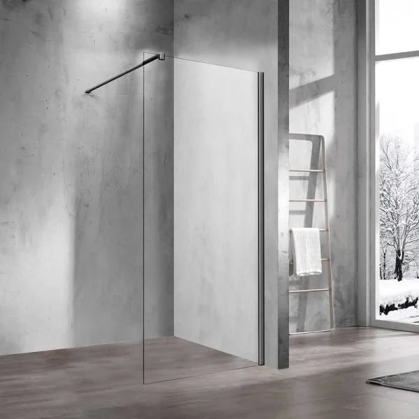 Душевая перегородка Vincea Walk-in VSW-1H900CLGM 90 см, профиль вороненая сталь, стекло прозрачное