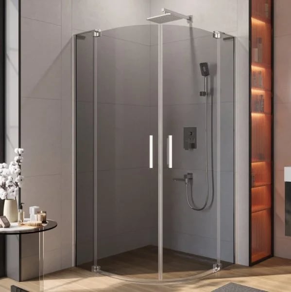 Душевой уголок Cezares Slider R 2 90/100 Grigio Cr профиль хром, стекло серое