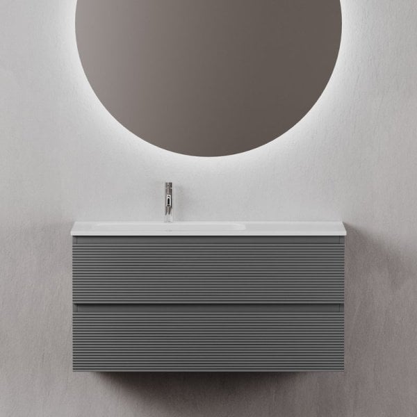 Тумба с раковиной Sancos Folk 100 L grey soft