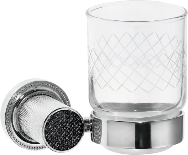 Стакан Boheme Royal Cristal Black подвесной, хром
