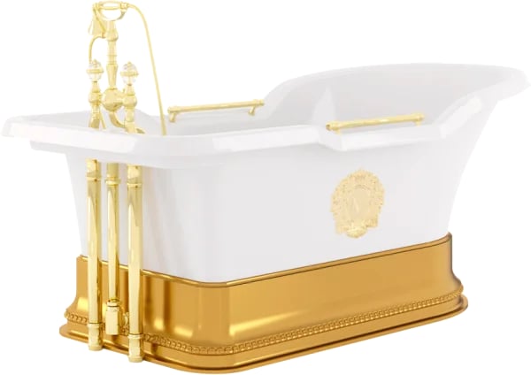 Ванна из искусственного камня Migliore Impero 25813 180x85 см, отдельностоящая, белая, с ручками, со