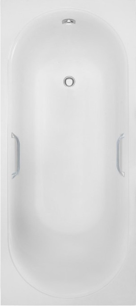 Ванна из литьевого мрамора Delice Dolce 170х80 см, пристенная с ручками хром