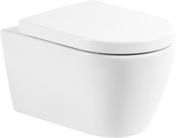 Унитаз подвесной BelBagno Marino BB105CHR BB865SC с микролифтом, безободковый, глянцевый белый
