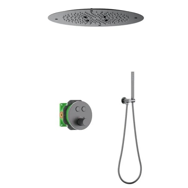 Душевой комплект Timo Saona SX-2370/18SM, С ВНУТРЕННЕЙ ЧАСТЬЮ, с термостатом, черное золото