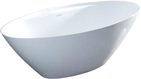 Ванна из искусственного камня Salini Diva S-Sense 180x85 см, отдельностоящая, белая, овальная, со сл