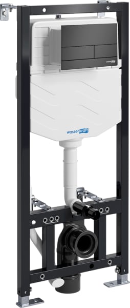 Система инсталляции для унитазов Wasserkraft Aller 10TLT.010.ME.MB04, с кнопкой смыва матовой черной