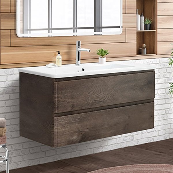 Тумба под раковину без столешницы BelBagno Albano-Cer 105 подвесная, robere nature grigio