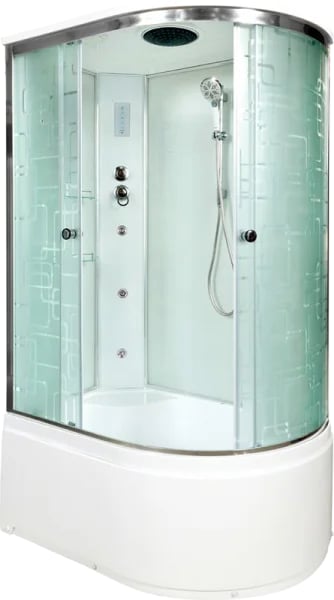 Душевая кабина DTO EM4512L с гидромассажем и электрикой (120х80х220), высокий поддон (50 см), профил