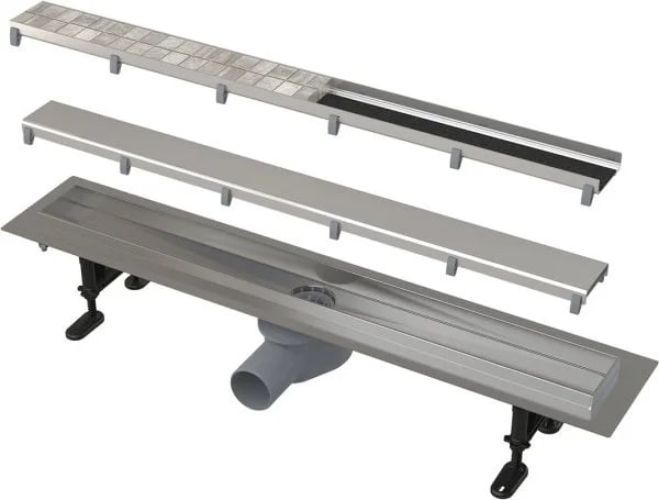 Душевой трап (лоток) AlcaPlast APZ13-DOUBLE9-850 с решеткой и опорами, 85 см