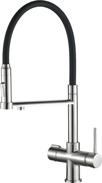 Смеситель для кухни Steel Hammer SH 2003 SATIN сатин, с гибким изливом