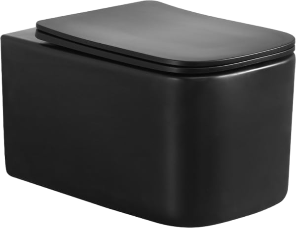 Унитаз подвесной Boheme Mane 970-SET-B безободковый, с микролифтом, черный матовый