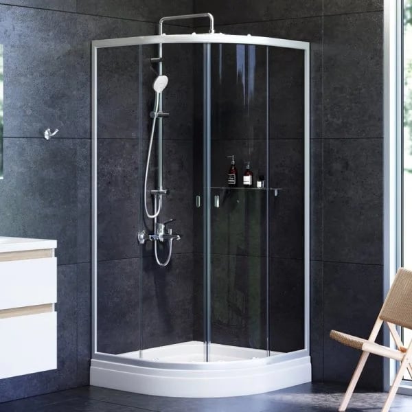 Душевой уголок AM.PM X-Joy Twin Slide W88E-205-090MT64 90x90, с поддоном, профиль матовый хром