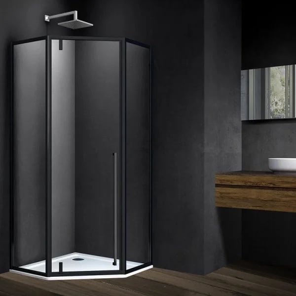 Душевой уголок Vincea Penta VSP-3P900CLB 90x90, профиль чёрный, стекло прозрачное
