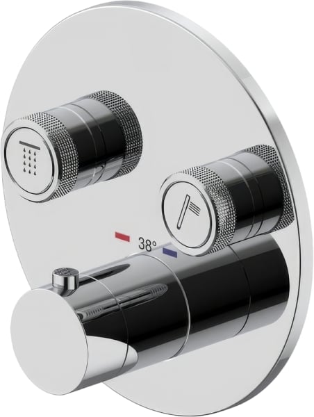 Термостатический смеситель встраиваемый Plumberia Selection PSBOX KITPSB1902CR С ВНУТРЕННЕЙ ЧАСТЬЮ, 