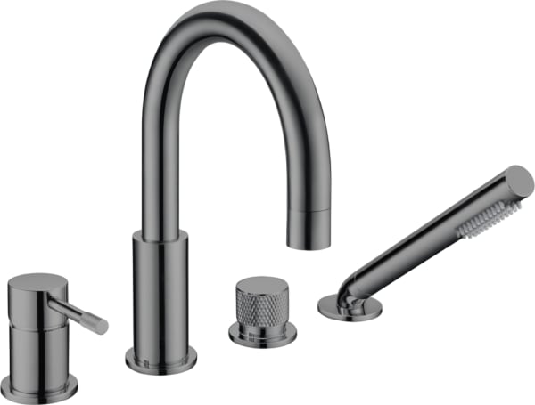 Смеситель на борт ванны Boheme Uno 460-SGM, shine gun metal
