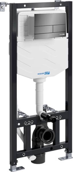 Система инсталляции для унитазов Wasserkraft Aller 10TLT.010.ME.PB04, с кнопкой смыва черной