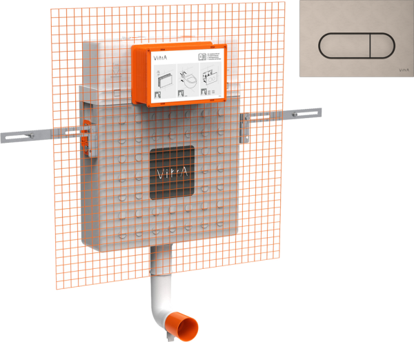Смывной бачок скрытого монтажа VitrA V12 762-1740-01, + Кнопка смыва VitrA Root Square 740-2295