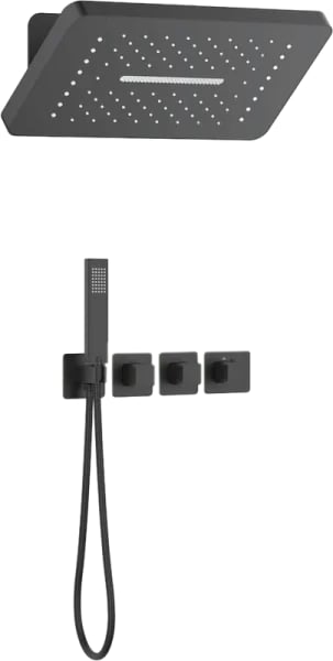 Душевой комплект Timo Petruma SX-5249/03SM, С ВНУТРЕННЕЙ ЧАСТЬЮ, с термостатом, матовый черный