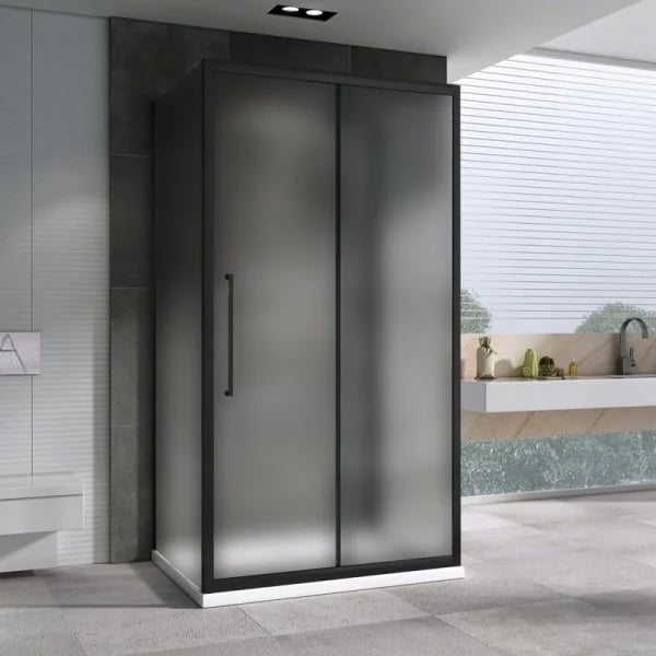 Душевой уголок Abber Schwarzer Diamant AG30120BMH-S90BM-S90BM 120x90, профиль черный, стекло матовое