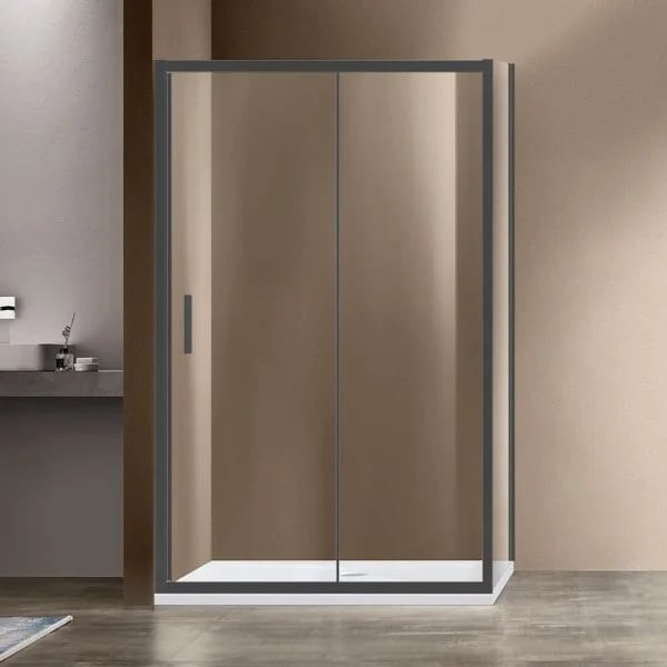 Душевой уголок Vincea Garda VSR-1G8011CLGM 110х80, профиль вороненая сталь, стекло прозрачное
