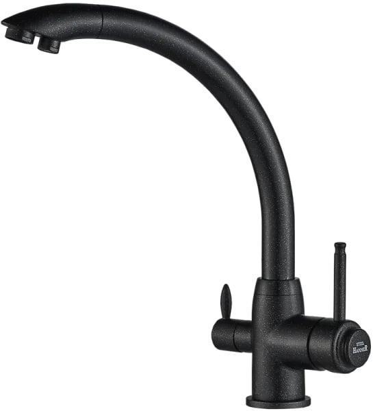 Смеситель для кухни Zorg Steel Hummer SH 699 BLACK черный металлик