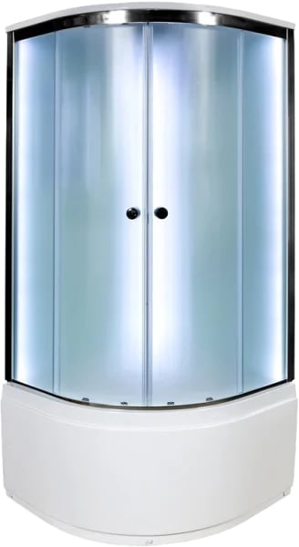 Душевая кабина DTO D80S LED (80х80х220), высокий поддон  (50 см), профиль хром, матовое стекло (4 мм