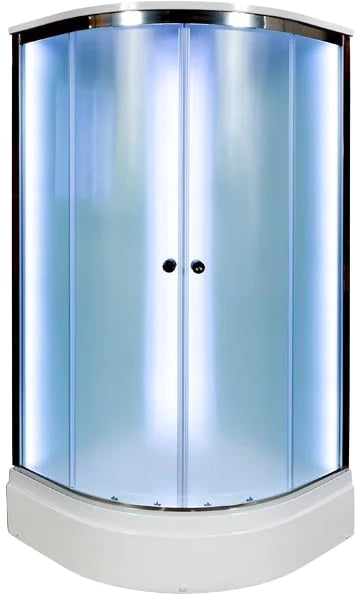 Душевая кабина DTO D271S LED (100х100х220), средний поддон (27 см), профиль хром, стекло матовое (4 