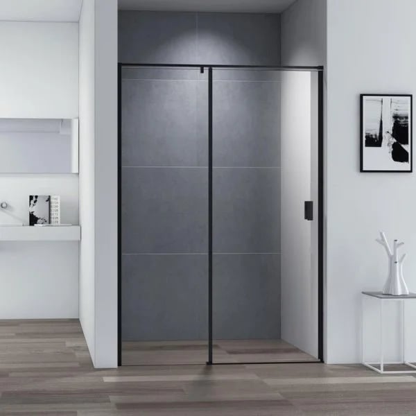 Душевая дверь в нишу Cezares Urban B 12 110 C Nero профиль черный, стекло прозрачное