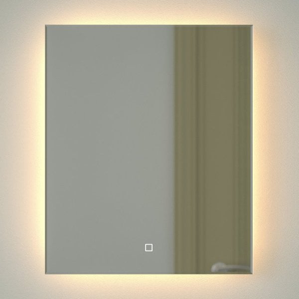 Зеркало Defesto Glow DF 2513S 50х60 с LED-подсветкой, 3000 K, сенсорный выключатель