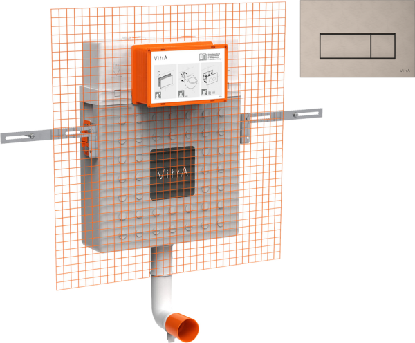 Смывной бачок скрытого монтажа VitrA V12 762-1740-01, + Кнопка смыва VitrA Root Square 740-2395