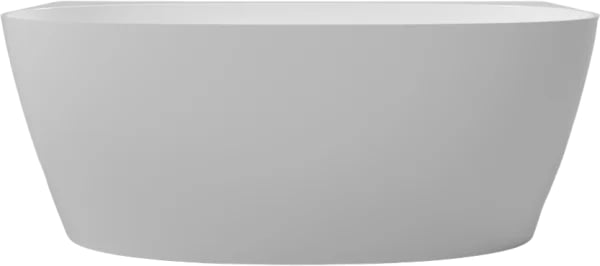 Ванна из искусственного камня WHITECROSS Pearl A 155x80 см, пристенная, белая, овальная, с донным кл