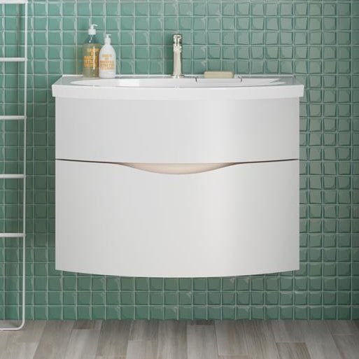 Тумба под раковину без столешницы KERAMA MARAZZI Riva 80 подвесная, белая матовая