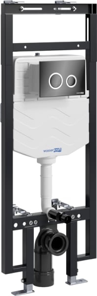 Система инсталляции для унитазов Wasserkraft Dinkel 58TLT.010.ME.PB01, с кнопкой смыва черной
