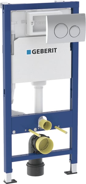 Инсталляция с кнопкой Geberit Delta 20 458.134.21.3 цвет хром, крепление к полу и стене, с регулиров