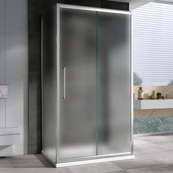 Душевой уголок Abber Schwarzer Diamant AG30120MH-S80M-S80M 120х80, профиль хром, стекло матовое