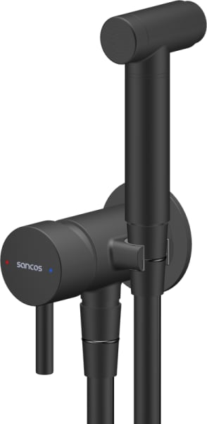 Гигиенический душ Sancos Atom SC2001MB со смесителем, С ВНУТРЕННЕЙ ЧАСТЬЮ, черный матовый