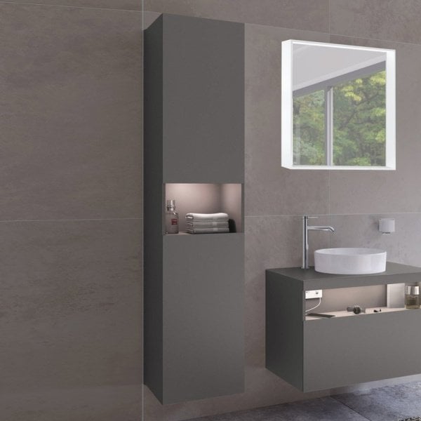 Шкаф-пенал для ванной Keuco Stageline 32831 L, инокс матовый, с подсветкой