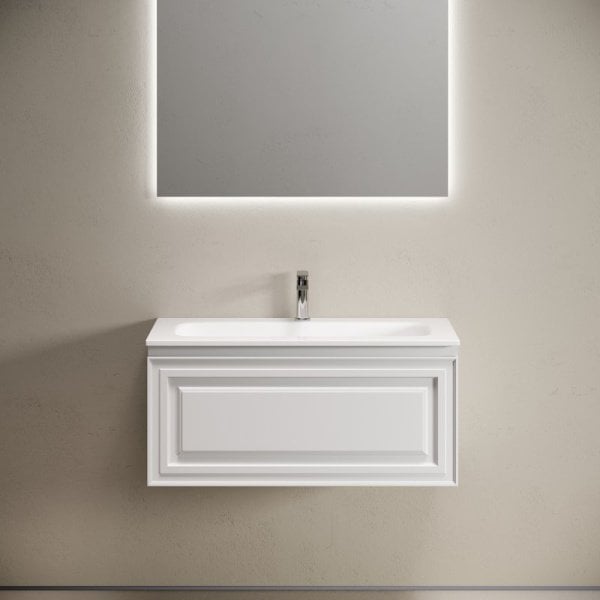 Тумба с раковиной Sancos Very 90 подвесная, bianco, раковина СN7019