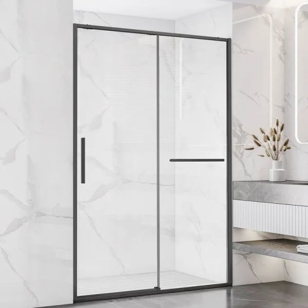 Душевая дверь в нишу Vincea Slim Soft VDS-1SS110CLGM 110 см профиль вороненая сталь, стекло прозрачн
