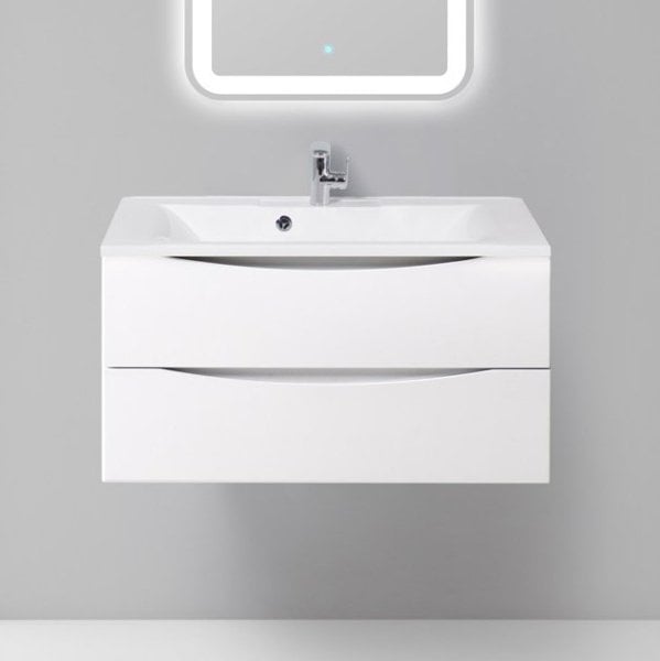 Тумба под раковину без столешницы BelBagno Marino 90 bianco lucido, подвесная