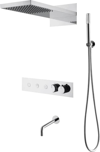 Душевой комплект Boheme Fusion 131-2-CR, С ВНУТРЕННЕЙ ЧАСТЬЮ, хром