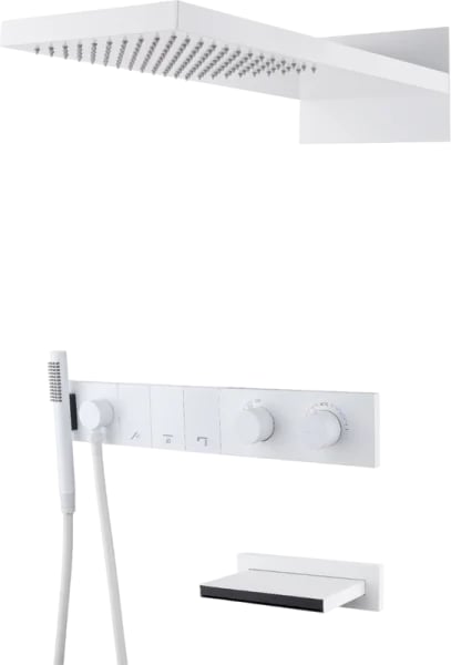 Душевой комплект Boheme Zodiac 133-2-MW, термостат, С ВНУТРЕННЕЙ ЧАСТЬЮ, matt white