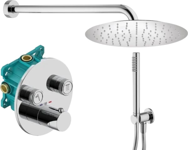Душевой комплект Plumberia Selection PSBOX KITPSB02CRKING, С ВНУТРЕННЕЙ ЧАСТЬЮ, хром